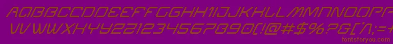 Шрифт Miraclemercurysuperital – коричневые шрифты на фиолетовом фоне