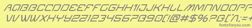 Miraclemercurysuperital-Schriftart – Graue Schriften auf gelbem Hintergrund