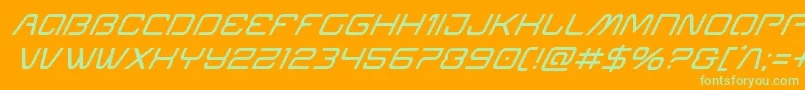 Miraclemercurysuperital Font – Green Fonts on Orange Background