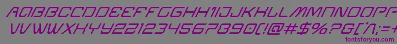 Шрифт Miraclemercurysuperital – фиолетовые шрифты на сером фоне