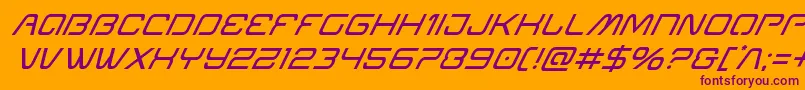 Miraclemercurysuperital Font – Purple Fonts on Orange Background