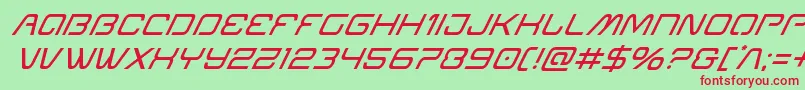 Шрифт Miraclemercurysuperital – красные шрифты на зелёном фоне