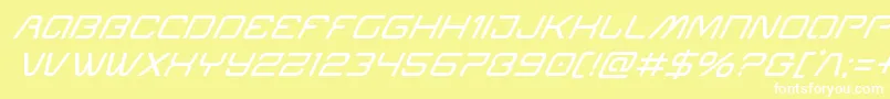 フォントMiraclemercurysuperital – 黄色い背景に白い文字