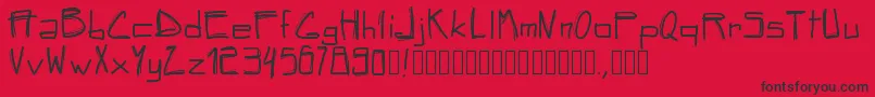Pwsquared Font – Black Fonts on Red Background