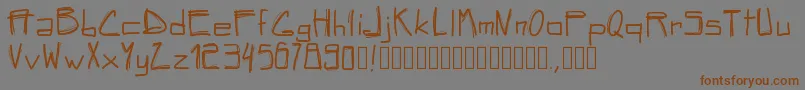 Pwsquared Font – Brown Fonts on Gray Background
