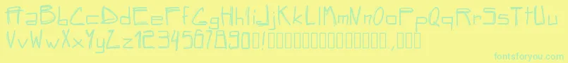 Шрифт Pwsquared – зелёные шрифты на жёлтом фоне