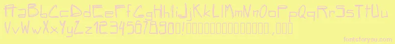 Pwsquared Font – Pink Fonts on Yellow Background