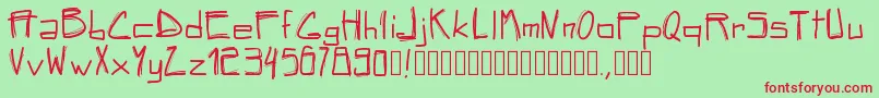 Pwsquared Font – Red Fonts on Green Background