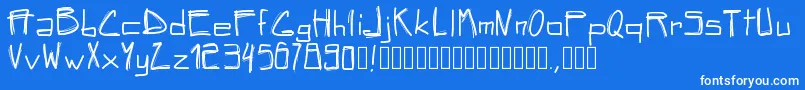 Pwsquared Font – White Fonts on Blue Background
