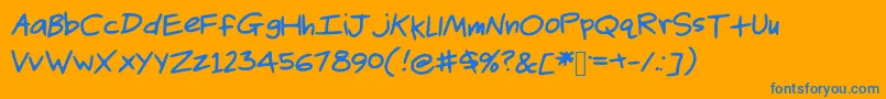 Hankinsteinfont Font – Blue Fonts on Orange Background