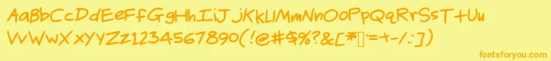 Hankinsteinfont Font – Orange Fonts on Yellow Background