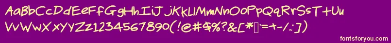 Hankinsteinfont Font – Yellow Fonts on Purple Background