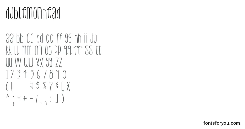 Czcionka DjbLemonHead – alfabet, cyfry, specjalne znaki