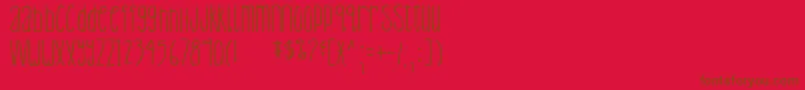 Więcej informacji o czcionce DjbLemonHead Czcionka DjbLemonHead – brązowe czcionki na czerwonym tle
