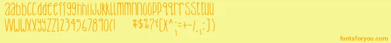 Weitere Informationen zur DjbLemonHead-Schriftart DjbLemonHead-Schriftart – Orangefarbene Schriften auf gelbem Hintergrund