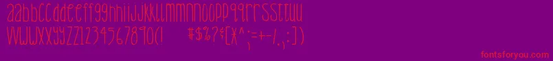 DjbLemonHead Font – Red Fonts on Purple Background
