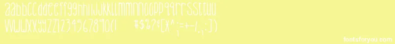 DjbLemonHead-fontti – valkoiset fontit keltaisella taustalla