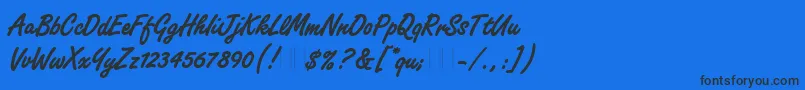 FreestyleScriptBoldPlain Font – Black Fonts on Blue Background