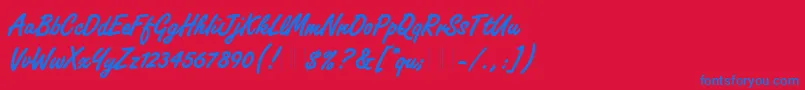 フォントFreestyleScriptBoldPlain – 赤い背景に青い文字