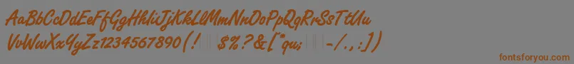 FreestyleScriptBoldPlain Font – Brown Fonts on Gray Background