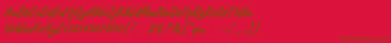 Police FreestyleScriptBoldPlain – polices brunes sur fond rouge