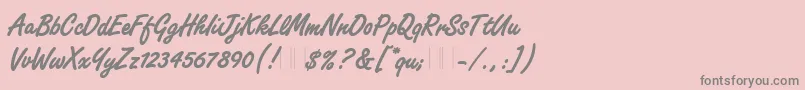 FreestyleScriptBoldPlain-Schriftart – Graue Schriften auf rosa Hintergrund