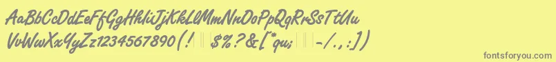 FreestyleScriptBoldPlain Font – Gray Fonts on Yellow Background