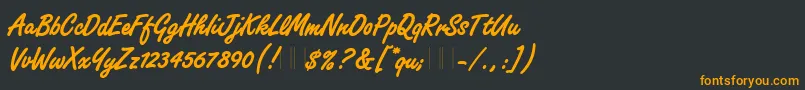 FreestyleScriptBoldPlain Font – Orange Fonts on Black Background