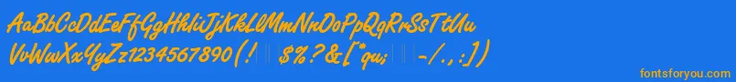 Police FreestyleScriptBoldPlain – polices orange sur fond bleu