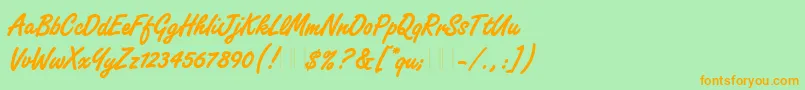 Police FreestyleScriptBoldPlain – polices orange sur fond vert