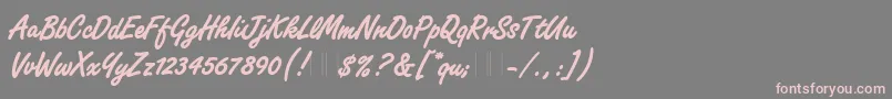 フォントFreestyleScriptBoldPlain – 灰色の背景にピンクのフォント