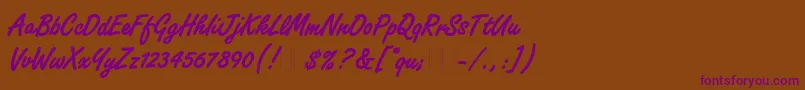 FreestyleScriptBoldPlain Font – Purple Fonts on Brown Background