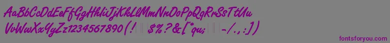 FreestyleScriptBoldPlain-Schriftart – Violette Schriften auf grauem Hintergrund