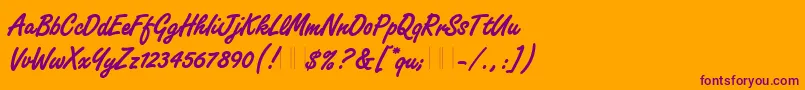 FreestyleScriptBoldPlain Font – Purple Fonts on Orange Background