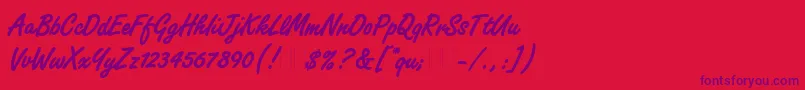 FreestyleScriptBoldPlain-Schriftart – Violette Schriften auf rotem Hintergrund