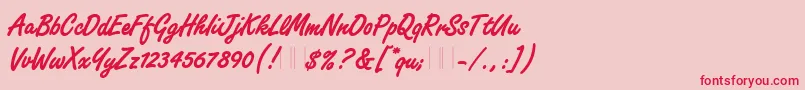 FreestyleScriptBoldPlain Font – Red Fonts on Pink Background