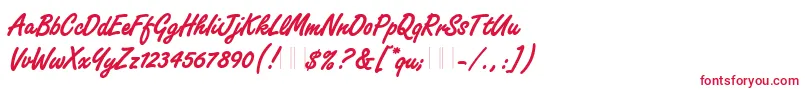 FreestyleScriptBoldPlain-fontti – punaiset fontit valkoisella taustalla