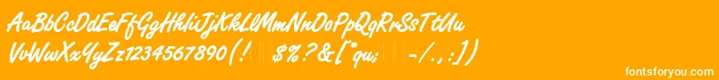 フォントFreestyleScriptBoldPlain – オレンジの背景に白い文字