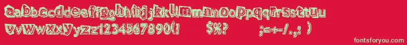 VerdyEvo Font – Green Fonts on Red Background