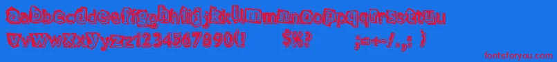 VerdyEvo Font – Red Fonts on Blue Background