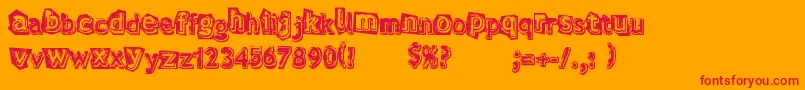 VerdyEvo-Schriftart – Rote Schriften auf orangefarbenem Hintergrund