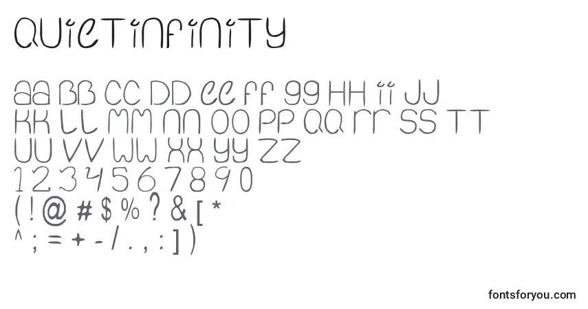 Schriftart QuietInfinity – Alphabet, Zahlen, spezielle Symbole