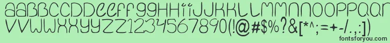 QuietInfinity Font – Black Fonts on Green Background