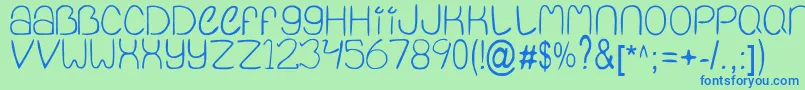 QuietInfinity Font – Blue Fonts on Green Background
