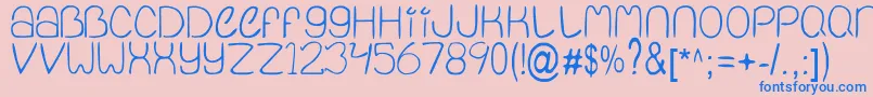 フォントQuietInfinity – ピンクの背景に青い文字