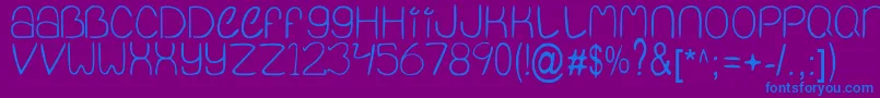 Fonte QuietInfinity – fontes azuis em um fundo violeta