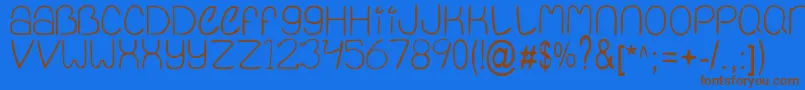 QuietInfinity-fontti – ruskeat fontit sinisellä taustalla