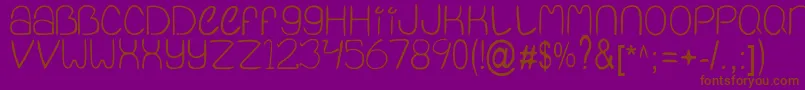 QuietInfinity-fontti – ruskeat fontit violetilla taustalla