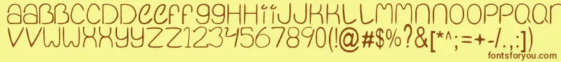 QuietInfinity Font – Brown Fonts on Yellow Background