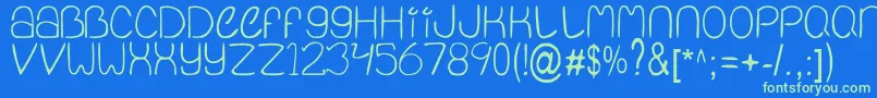 QuietInfinity Font – Green Fonts on Blue Background